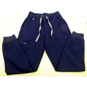 NWT Figs Womens High-Waisted Zamora Petite Navy Yoga Jogger Scrub Pants XS